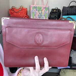 Cartier Deep Red Leather Clutch